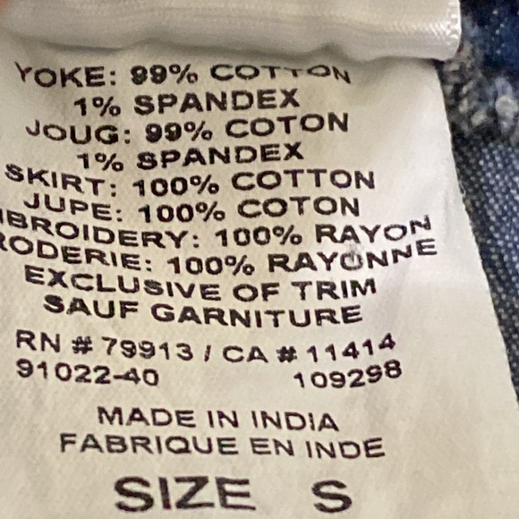 Motherhood Maternity Green Elastic Waist Floral Tiered A-Line Denim Skirt Size S - Picture 8 of 8